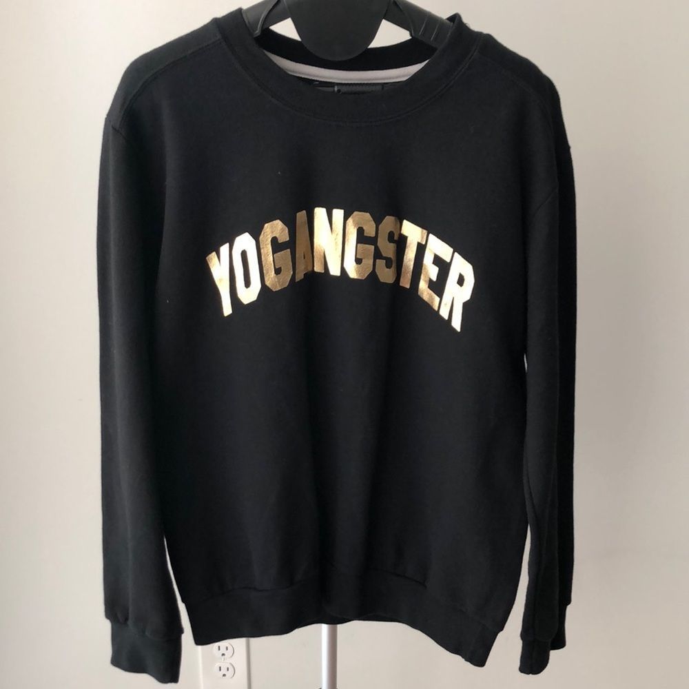 “Yogangster” black with gold sweatshirt